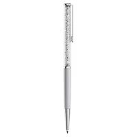 Crystalline ballpoint pen, Gray, Gray lacquered, Chrome Plated by SWAROVSKI