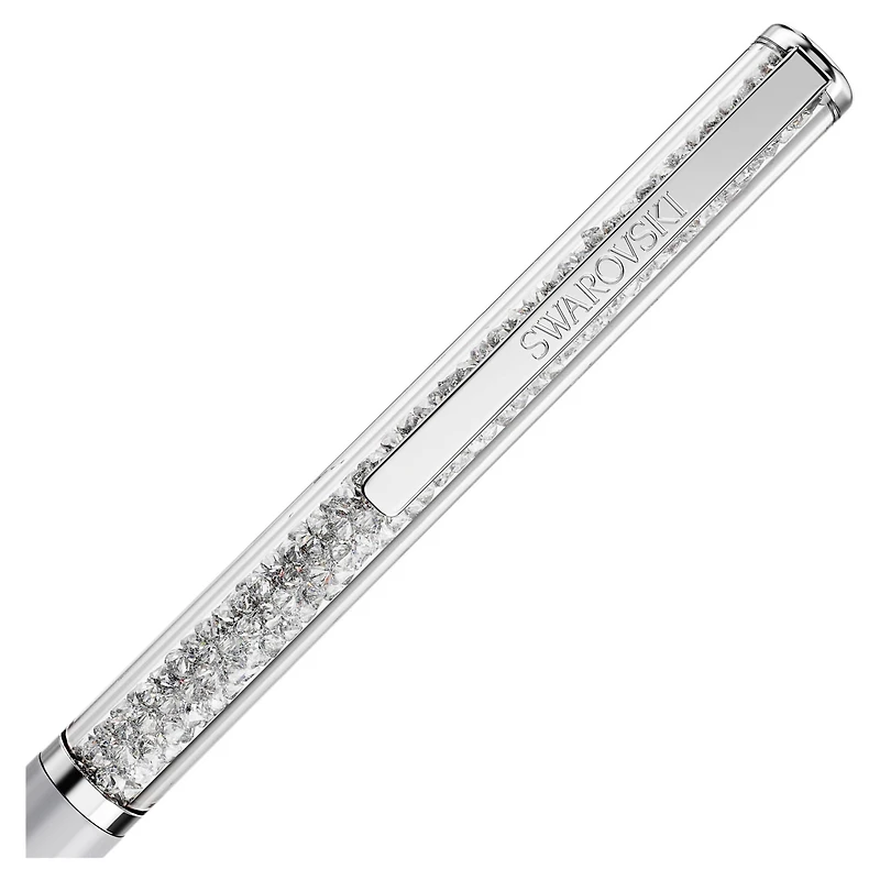 Crystalline ballpoint pen, Gray, Gray lacquered, Chrome Plated by SWAROVSKI