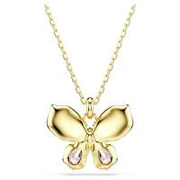 Idyllia pendant, Mixed cuts, Pavé, Butterfly, Multicoloured, Gold-tone plated by SWAROVSKI