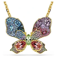 Idyllia pendant and brooch, Mixed cuts, Pavé, Butterfly, Multicoloured, Gold-tone plated by SWAROVSKI