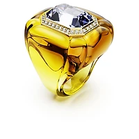 Dulcis cocktail ring, Cushion cut, Pavé, Yellow by SWAROVSKI