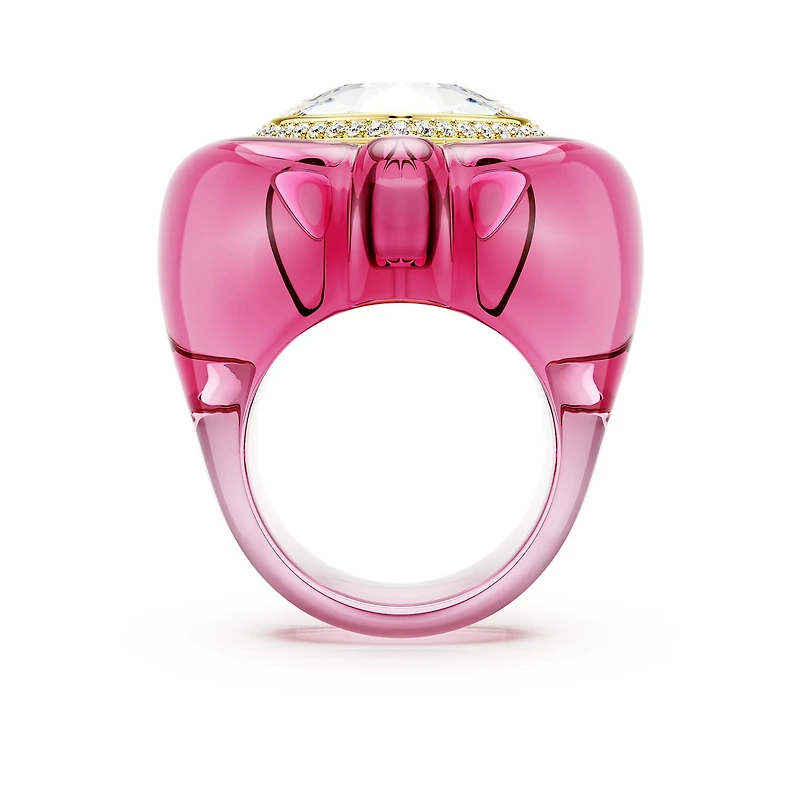 Dulcis cocktail ring, Heart cut, Pavé, Heart, Pink by SWAROVSKI