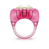 Dulcis cocktail ring, Heart cut, Pavé, Heart, Pink by SWAROVSKI