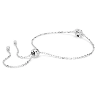 Birthstone bracelet, Square cut, April, White, Rhodium plated by SWAROVSKI