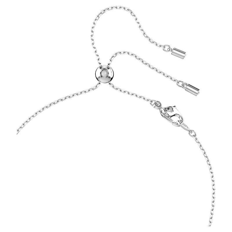 Constella Y necklace, Crystal pearl, Round cuts, White, Rhodium plated by SWAROVSKI