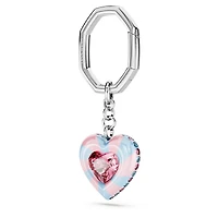 Key ring, Heart cut, Heart, Multicolored, Rhodium plated by SWAROVSKI