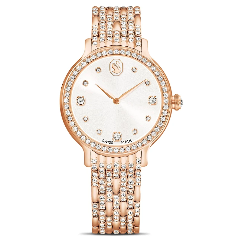 Imber watch, Swiss Made, Metal bracelet, Rose gold tone, Rose gold-tone finish by SWAROVSKI