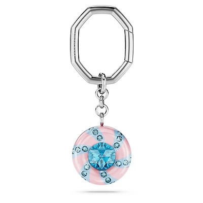 Key ring, Round cut, Multicolored, Rhodium plated