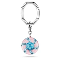 Key ring, Round cut, Multicolored, Rhodium plated by SWAROVSKI