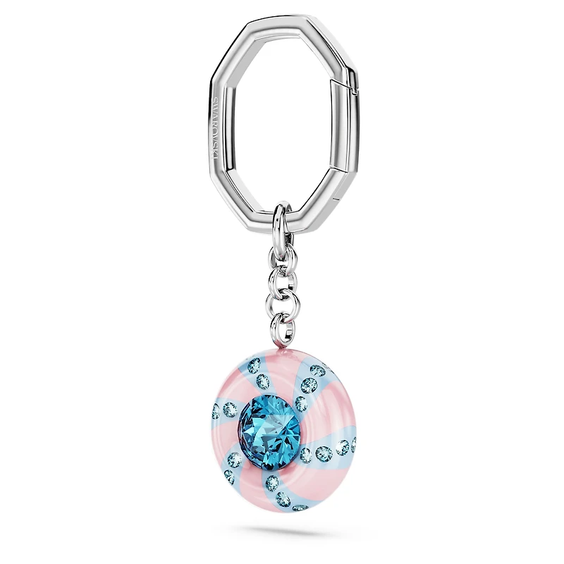 Key ring, Round cut, Multicolored, Rhodium plated by SWAROVSKI