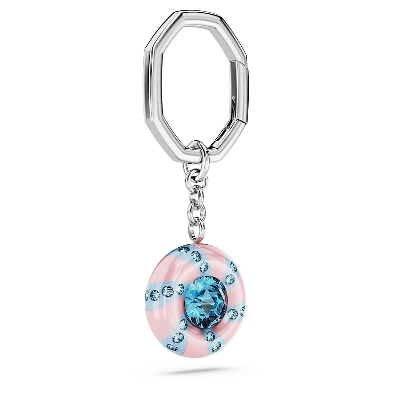 Key ring, Round cut, Multicolored, Rhodium plated by SWAROVSKI