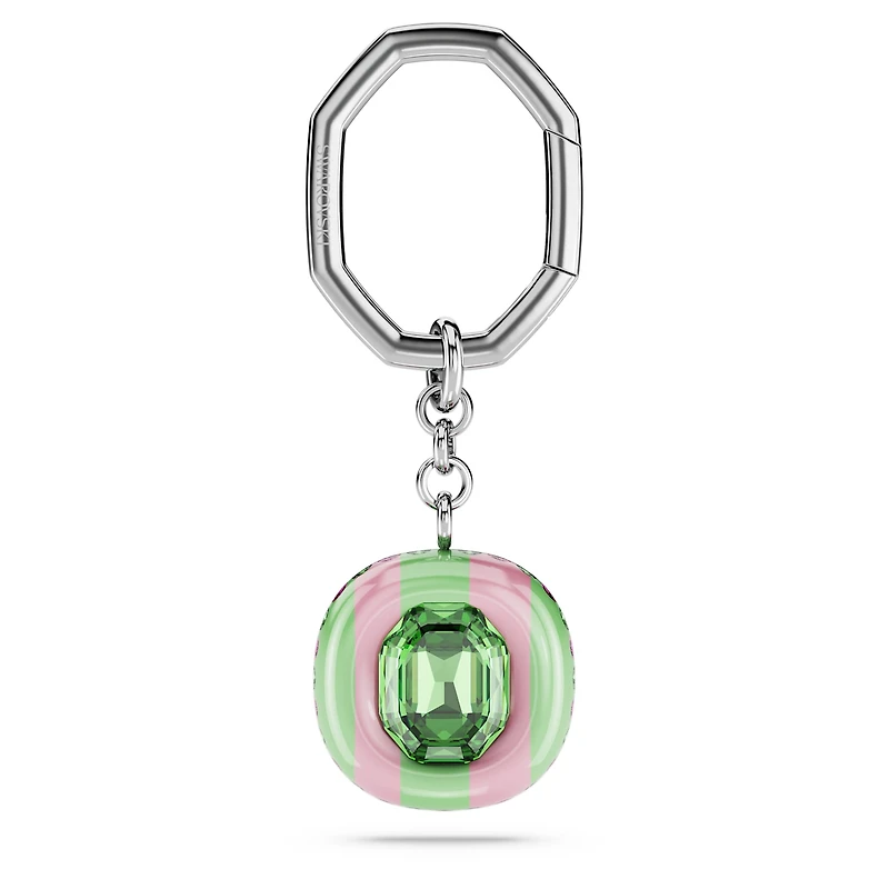 Key ring, Octagon cut, Multicolored, Rhodium plated by SWAROVSKI