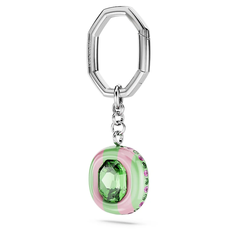 Key ring, Octagon cut, Multicolored, Rhodium plated by SWAROVSKI