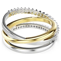 Hyperbola ring, Mixed cuts, White, metal finish by SWAROVSKI