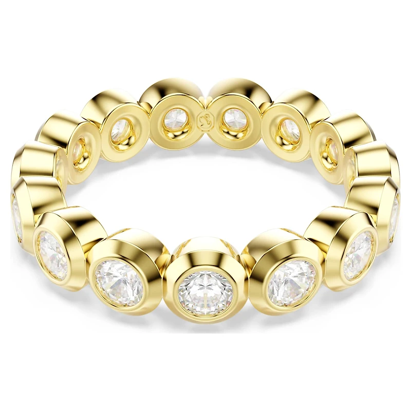 Imber ring, Round cut, White, 18K gold finish