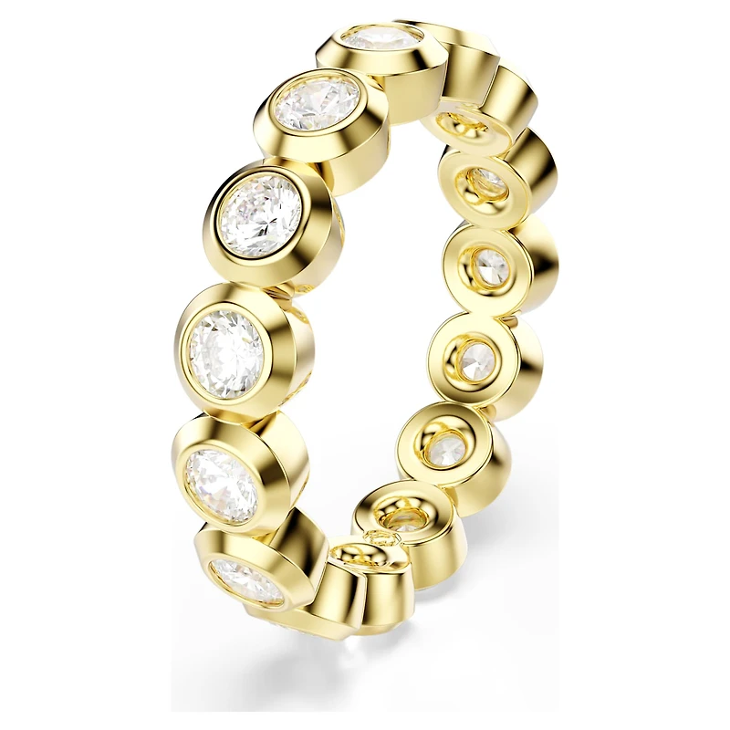 Imber ring, Round cut, White, 18K gold finish