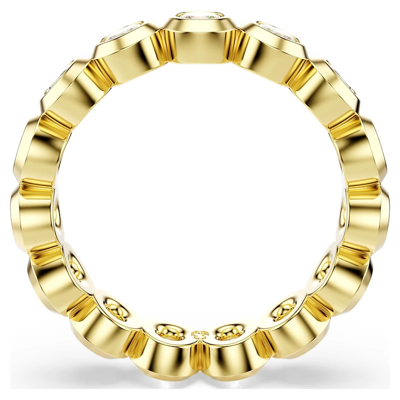 Imber ring, Round cut, White, 18K gold finish