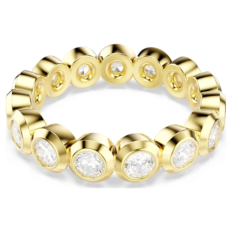 Imber ring, Round cut, White, 18K gold finish