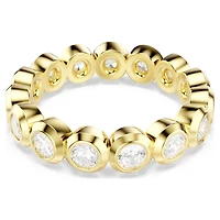 Imber ring, Round cut, White, 18K gold finish
