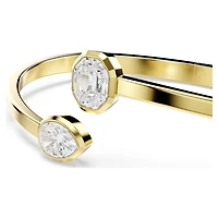 Imber bangle, Mixed cuts, White, 18K gold finish