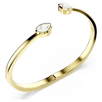 Imber bangle, Mixed cuts, White, 18K gold finish