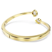 Imber bangle, Mixed cuts, White, 18K gold finish