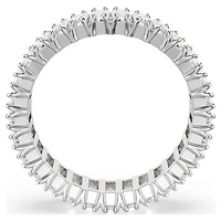 Matrix ring, Baguette cut, White, Silver-tone finish by SWAROVSKI