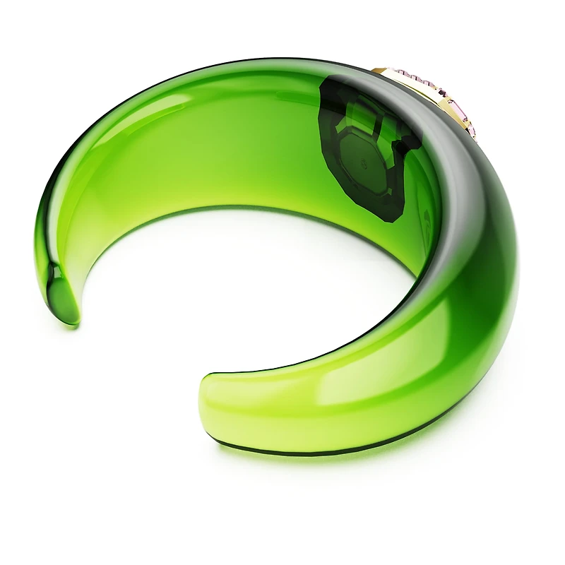 Dulcis cuff, Octagon cut, Green, 18K gold finish