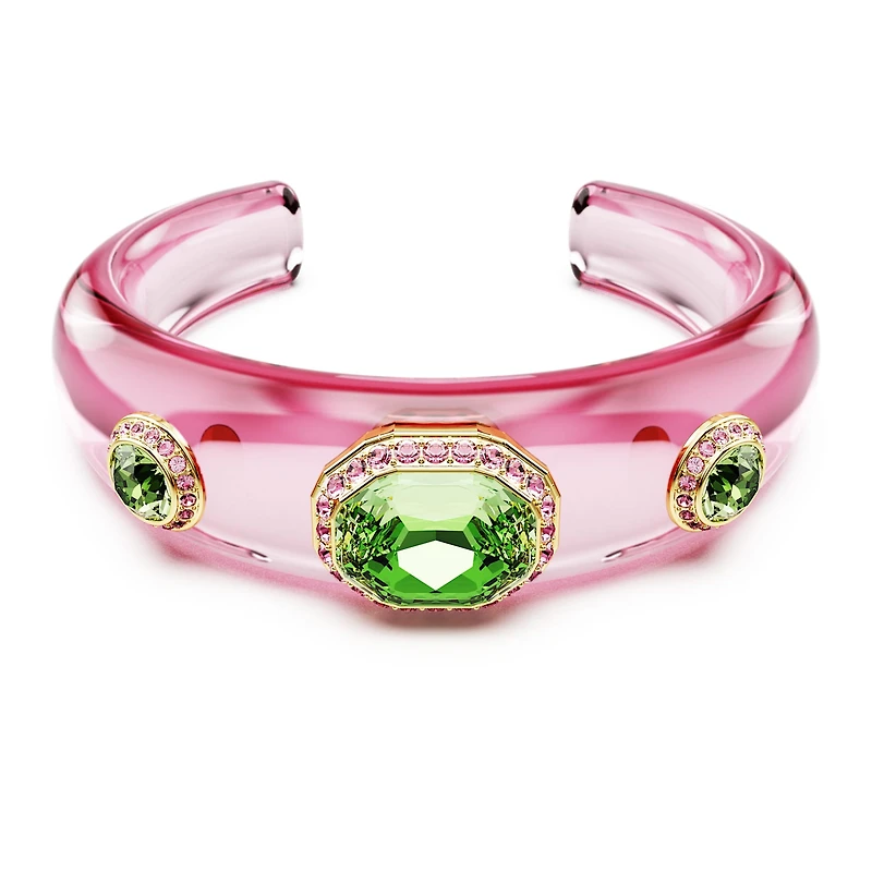 Dulcis cuff, Mixed cuts, Multicoloured, 18K gold finish