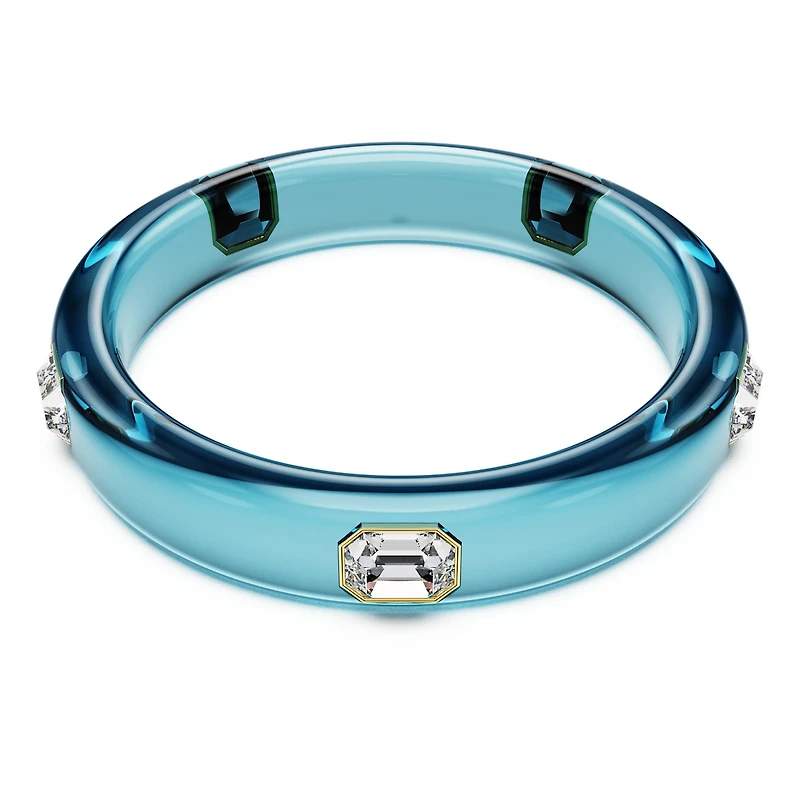 Dulcis bangle, Octagon cut, Blue, 18K gold finish