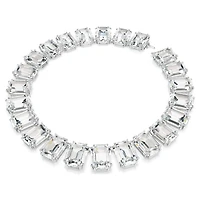 Millenia Tennis necklace, Oversized crystals, Octagon cut, White, Rhodium plated by SWAROVSKI