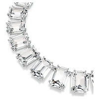 Millenia necklace, Oversized crystals, Octagon cut, White, Rhodium plated by SWAROVSKI