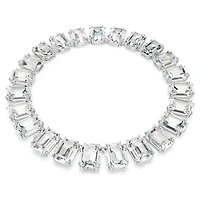 Millenia Tennis necklace, Oversized crystals, Octagon cut, White, Rhodium plated by SWAROVSKI