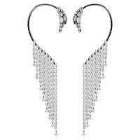 The Vienna Collection ear cuffs, Swan, White, Ruthenium plated by SWAROVSKI