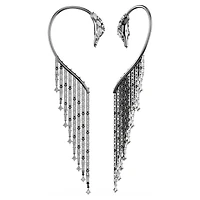 The Vienna Collection ear cuffs, Swan, White, Ruthenium plated by SWAROVSKI