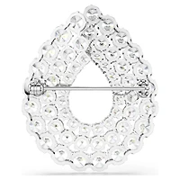 Matrix brooch, Round cut, White, Rhodium plated by SWAROVSKI