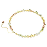 Gema Tennis necklace, Mixed cuts, Multicoloured, Gold-tone plated by SWAROVSKI