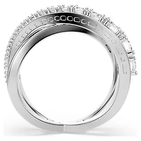 Hyperbola ring, Mixed cuts, White, Silver-tone finish by SWAROVSKI