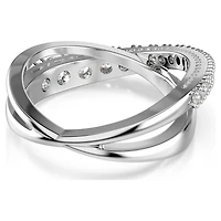 Hyperbola ring, Mixed cuts, White, Silver-tone finish by SWAROVSKI