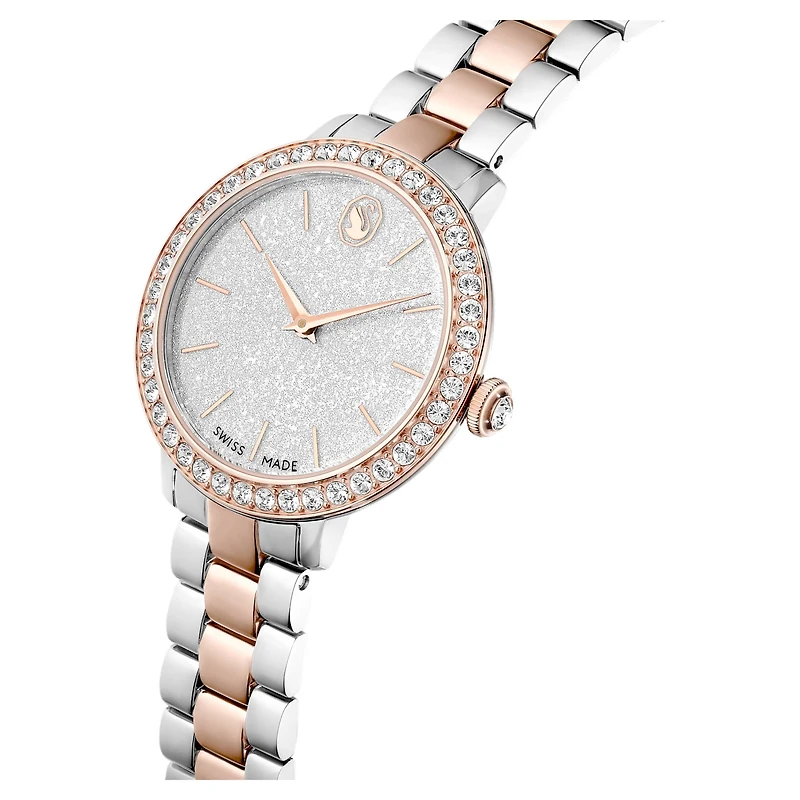 Matrix 3-link watch, Swiss Made, Metal bracelet, Silver Tone
