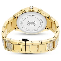 Dextera lux watch, Swiss Made, Metal bracelet, Gold tone, Gold-tone finish by SWAROVSKI