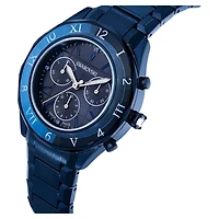 Dextera chrono watch, 39mm, Swiss Made, Metal bracelet, Blue, Blue finish by SWAROVSKI