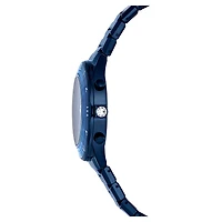 Dextera chrono watch, 39mm, Swiss Made, Metal bracelet, Blue, Blue finish by SWAROVSKI
