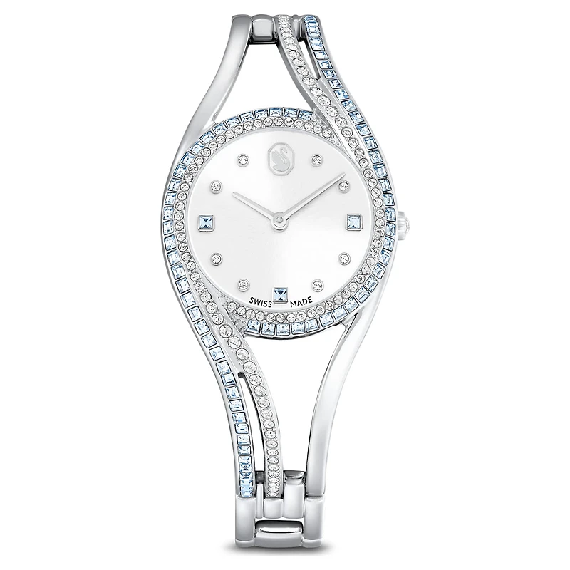 Hyperbola bangle watch, Swiss Made, Stainless steel by SWAROVSKI