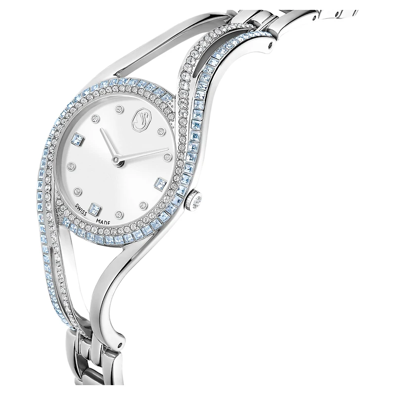 Hyperbola bangle watch, Swiss Made, Stainless steel by SWAROVSKI