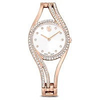 Hyperbola bangle watch, Swiss Made, Rose gold tone, Rose gold-tone finish by SWAROVSKI