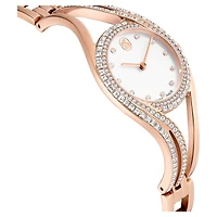 Hyperbola bangle watch, Swiss Made, Rose gold tone, Rose gold-tone finish by SWAROVSKI