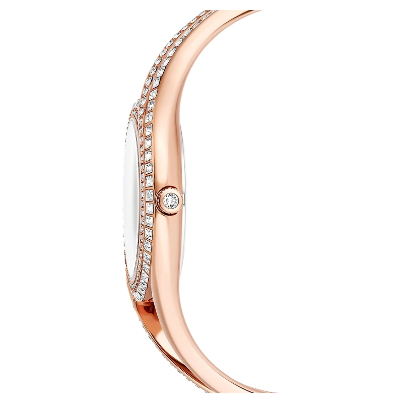 Hyperbola bangle watch, Swiss Made, Rose gold tone, Rose gold-tone finish by SWAROVSKI