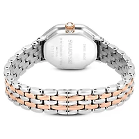 Dextera octagon watch, Swiss Made, Metal bracelet, Silver Tone, Rose gold-tone finish by SWAROVSKI