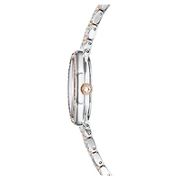 Dextera octagon watch, Swiss Made, Metal bracelet, Silver Tone, Rose gold-tone finish by SWAROVSKI